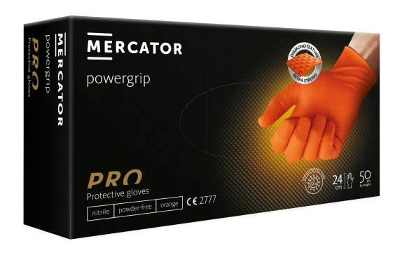 Rękawiczki nitrylowe PowerGrip ORANGE 50szt "XL"